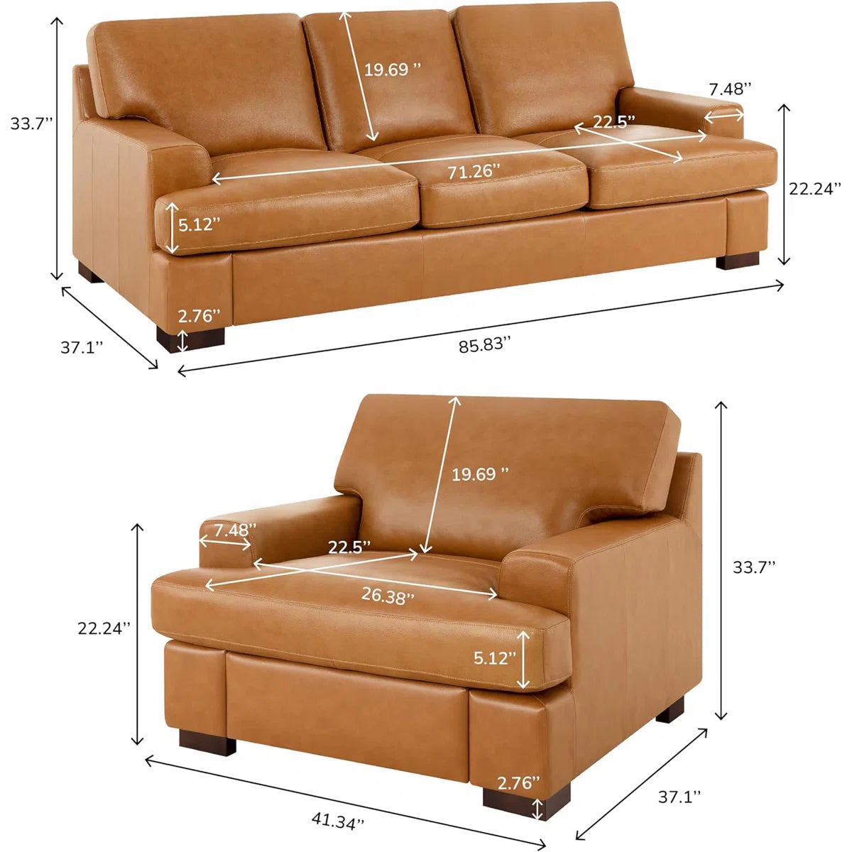 7 Seater Sofa Set: Sasakwa Leather Living Room Set with Sofa