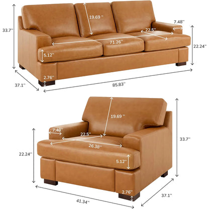 7 Seater Sofa Set: Sasakwa Leather Living Room Set with Sofa