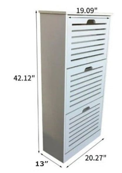 Shoe Rack: Wood 12 Pair Shoe Storage Cabinet