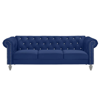 7 Seater Sofa Set: 2-Piece Velvet Living Room Furniture for Modern Spaces