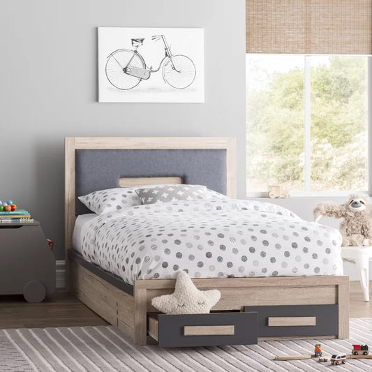 Single Bed: 2-Drawer Platform Bed
