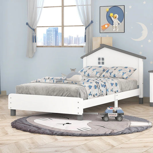 Single Bed: Kids Wooden Bed