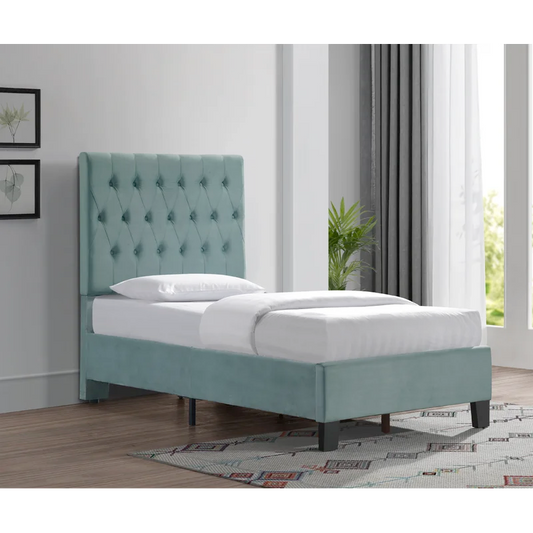 Single Bed: Light Blue Modern Bed