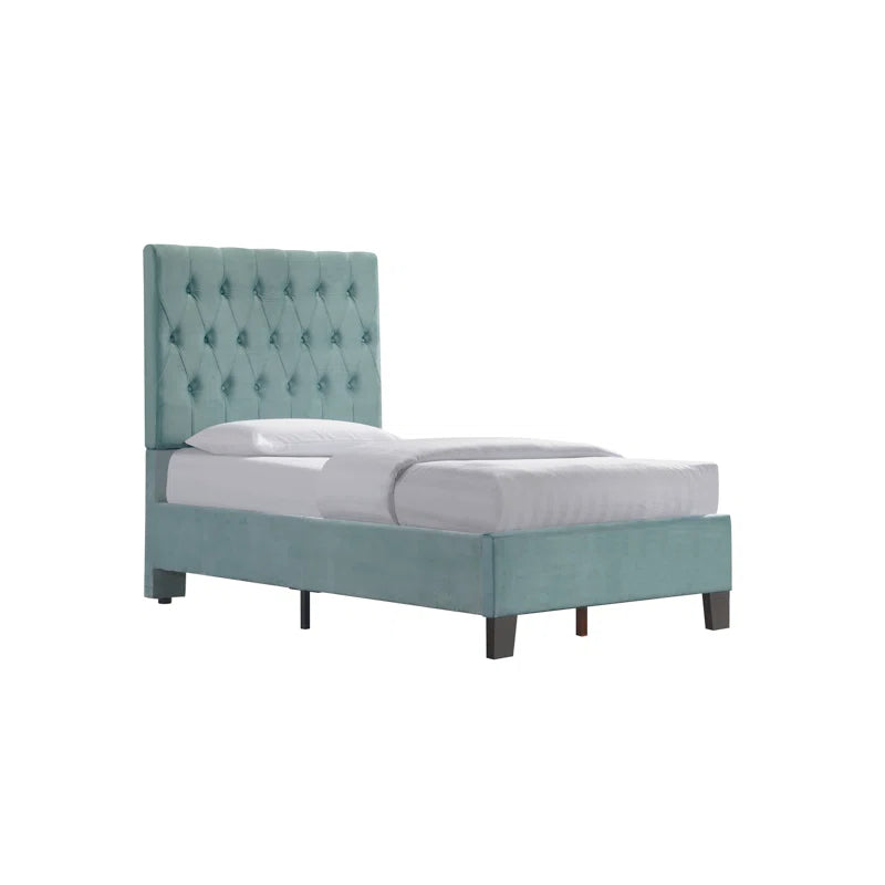 Single Bed: Light Blue Modern Bed