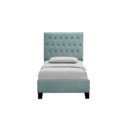 Single Bed: Light Blue Modern Bed