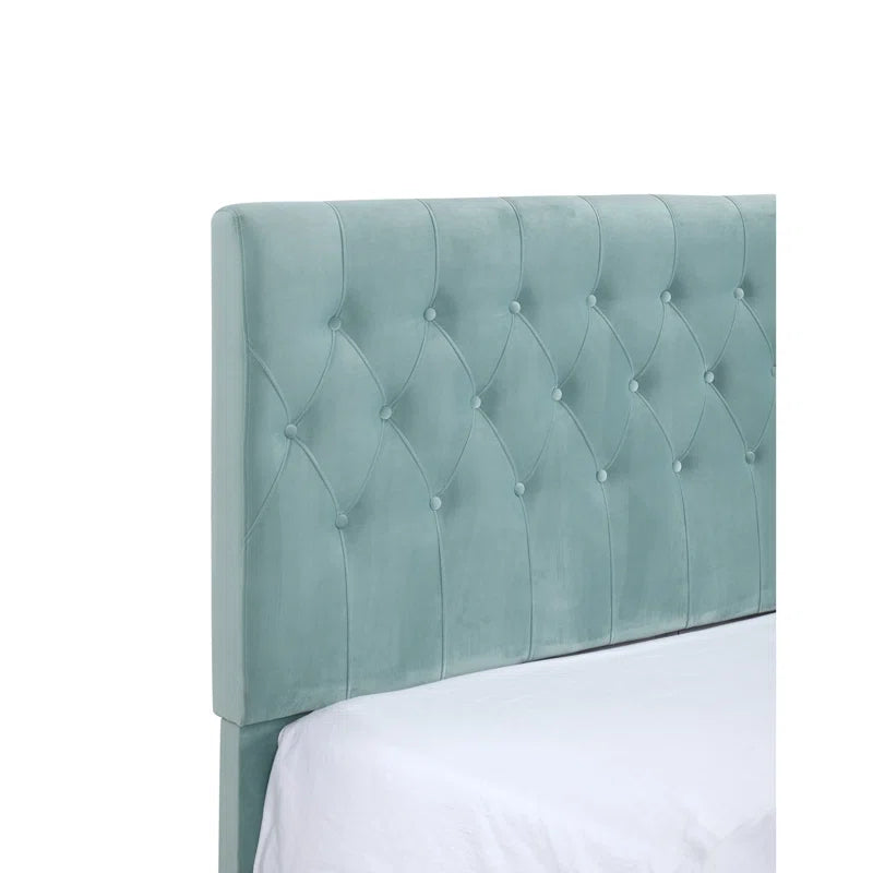 Single Bed: Light Blue Modern Bed