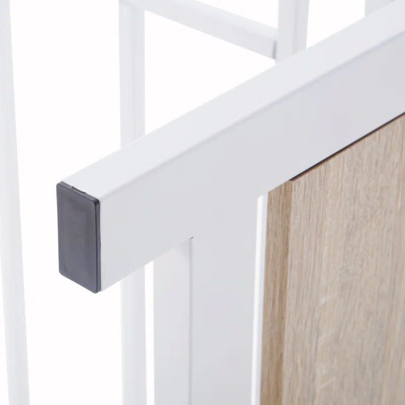 Single Bed: Metal And Wood Frame Bed