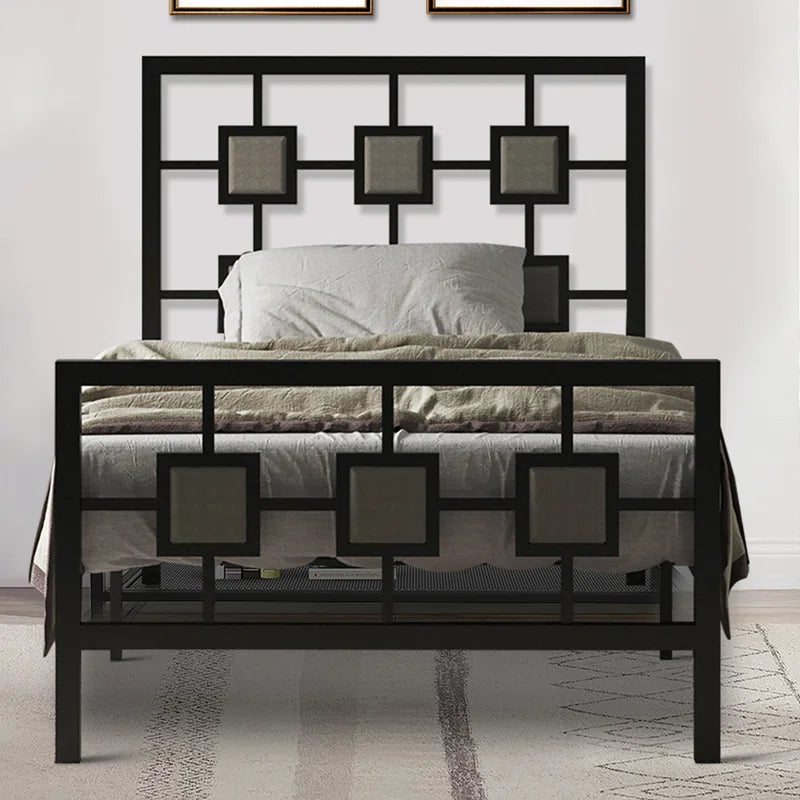 Single Bed: Metal Bed with Modern Design