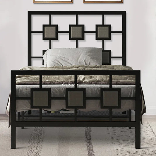 Single Bed: Metal Bed with Modern Design