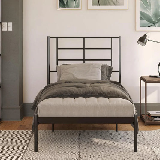Single Bed: Metal Stylish Bed