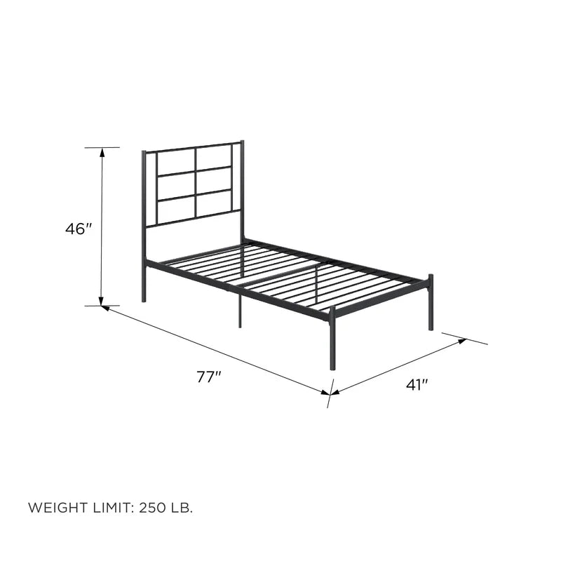 Single Bed: Metal Stylish Bed