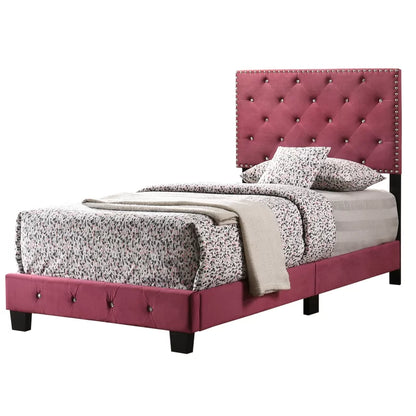 Single Bed: New Design Upholstered Bed Red