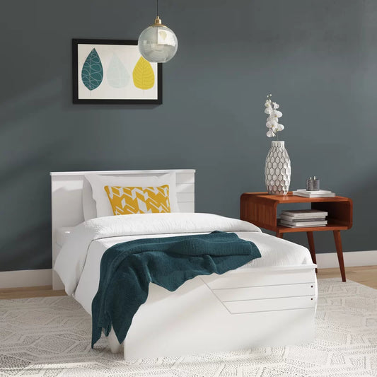 Single Bed: Piya Wooden Platform Bed