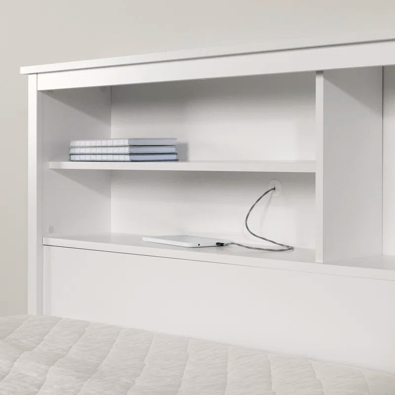 Single Bed: Platform Bed With Headboard Storage