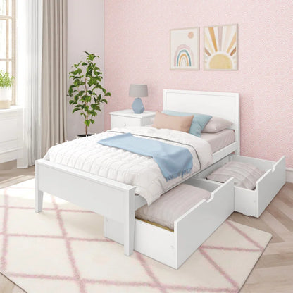 Single Bed: Solid Storage Bed Wooden