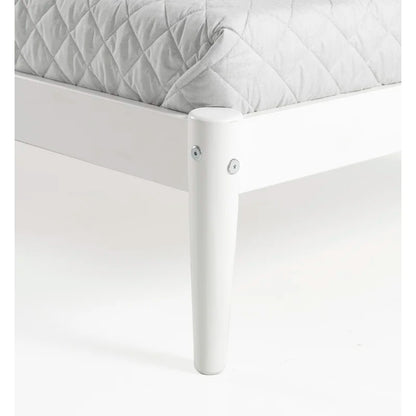 Single Bed: Solid Wood Bed White