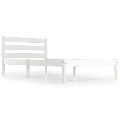 Single Bed: Solid Wood Bed White