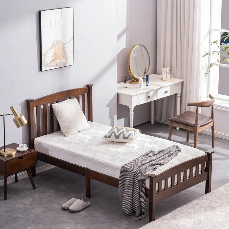 Single Bed: Solid Wood Platform Bed