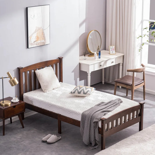 Single Bed: Solid Wood Platform Bed