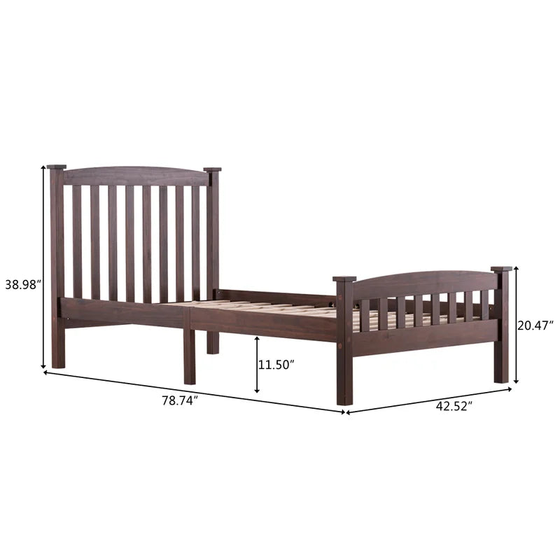 Single Bed: Solid Wood Platform Bed