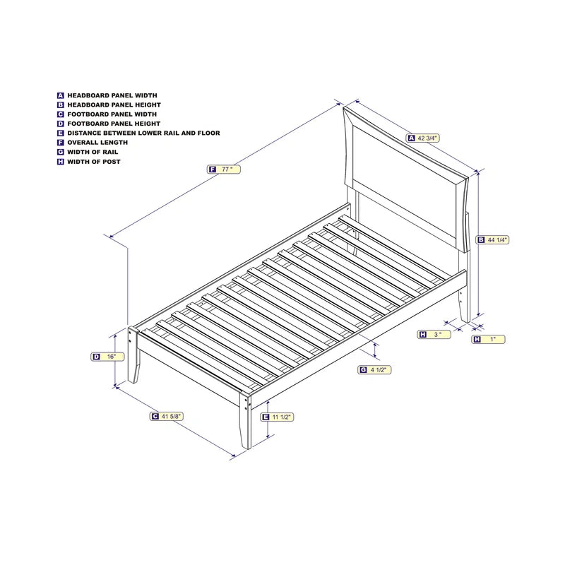 Single Bed: Solid Wood Poster Bed