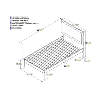 Single Bed: Solid Wood Poster Bed