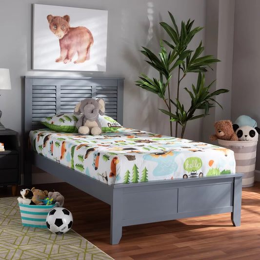Single Bed: Solid Wooden Bed