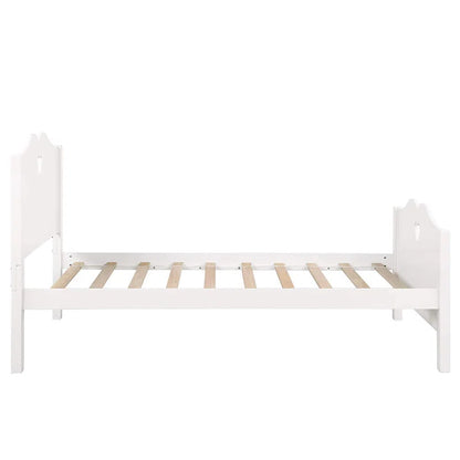 Single Bed: Solid Wooden Bed White