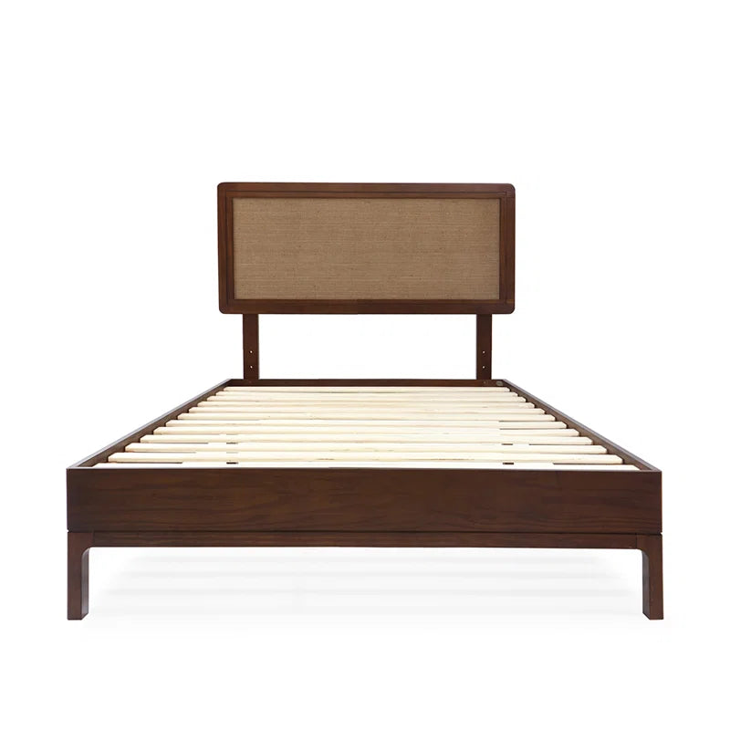 Single Bed: Solid Wooden Platform Bed