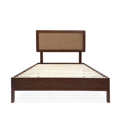 Single Bed: Solid Wooden Platform Bed
