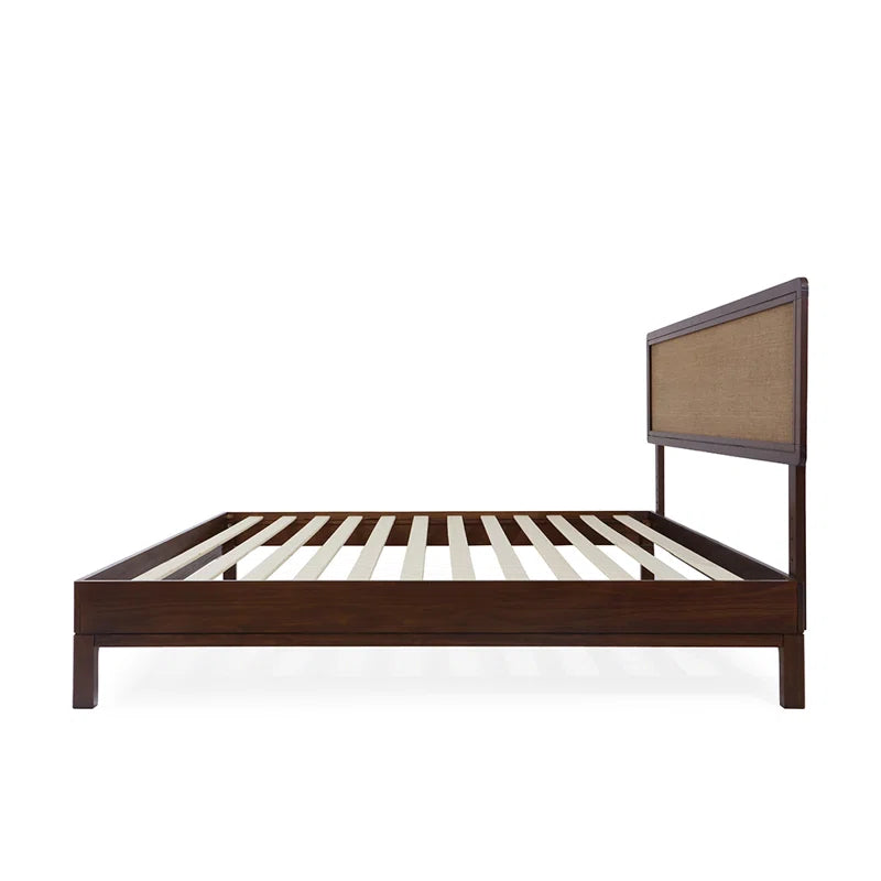 Single Bed: Solid Wooden Platform Bed