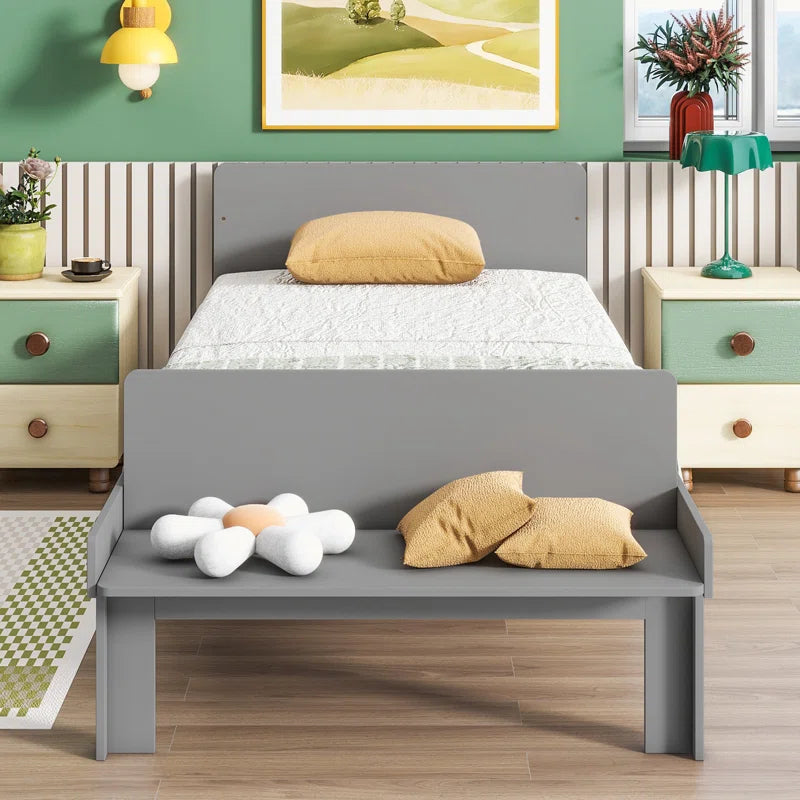 Single Bed: Storage Bed Gray