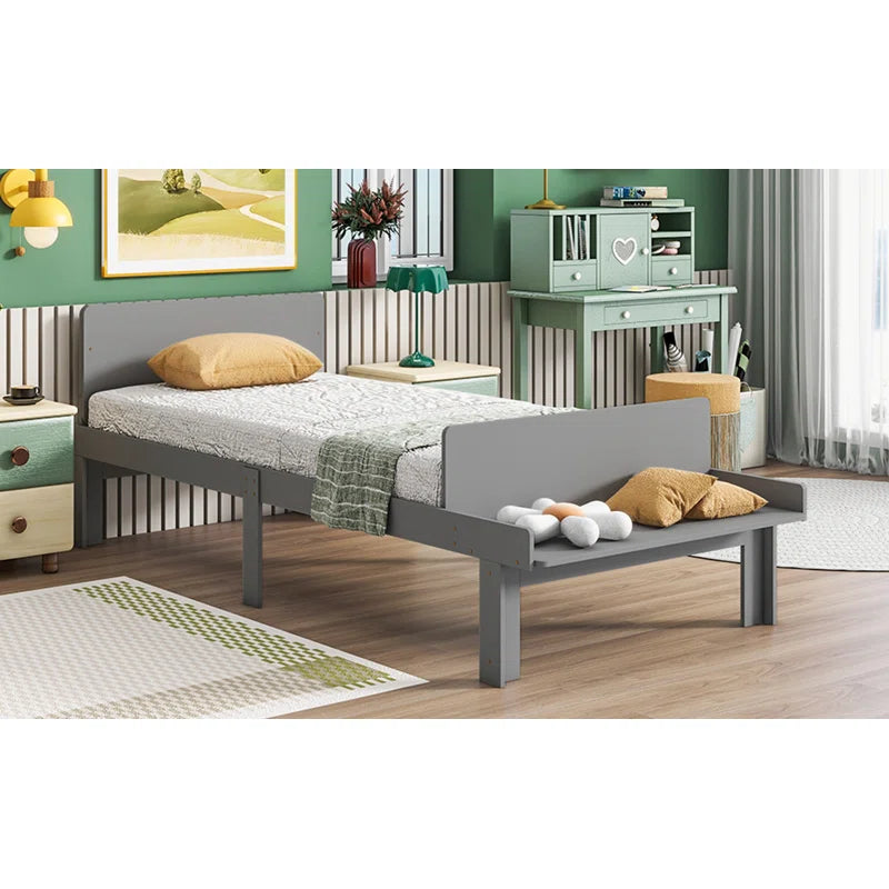 Single Bed: Storage Bed Gray