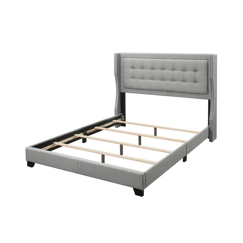 Single Bed: Upholstered Bed Gray