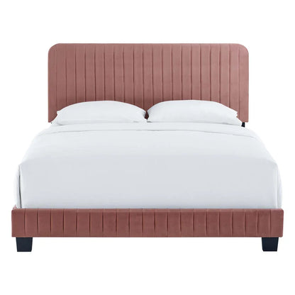 Single Bed: Upholstered Bed Rose Color