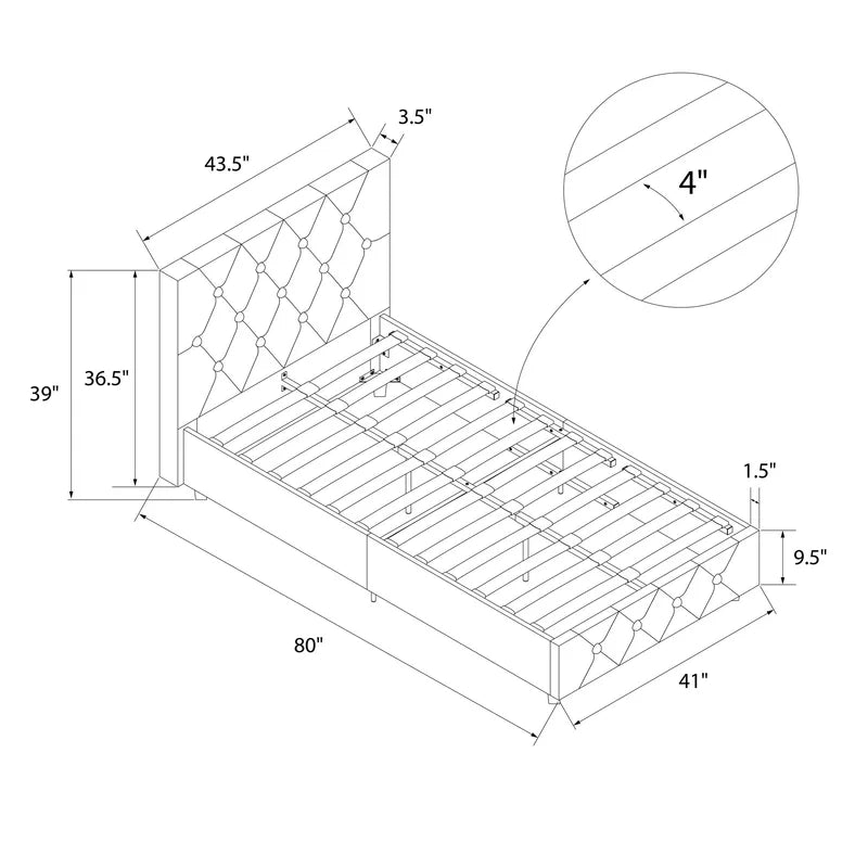 Single Bed: Upholstered Bed White