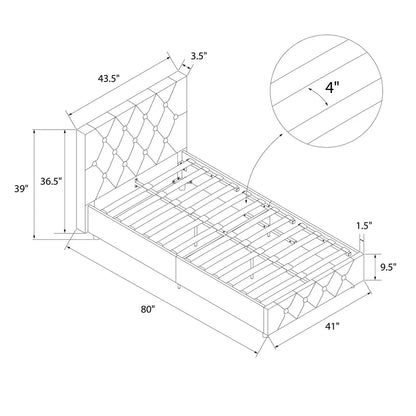 Single Bed: Upholstered Bed White