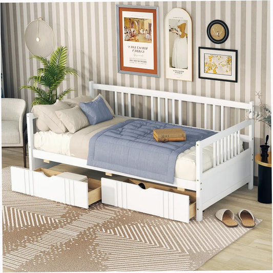 Single Bed: White Storage Bed