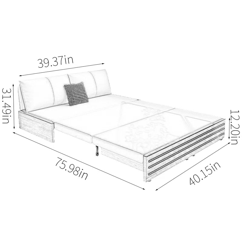 Sofa Bed: 40.15'' Upholstered Sleeper Sofa Cum Bed