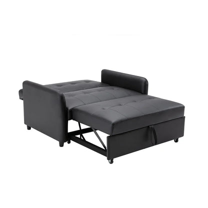 Sofa Bed: 51.5'' Leather Sleeper Sofa Cum Bed