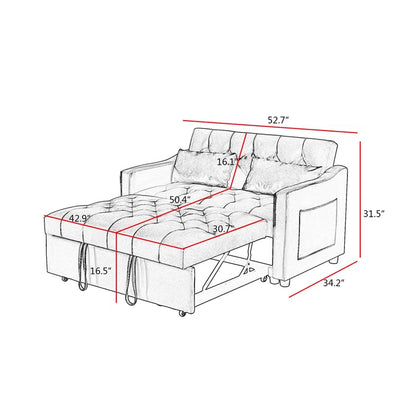 Sofa Bed: 52.7'' Upholstered Loveseat Sofa Cum Bed