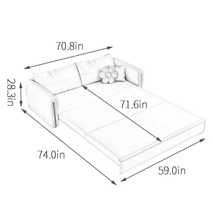Sofa Bed: 70.8'' Upholstered Sleeper Sofa Cum Bed