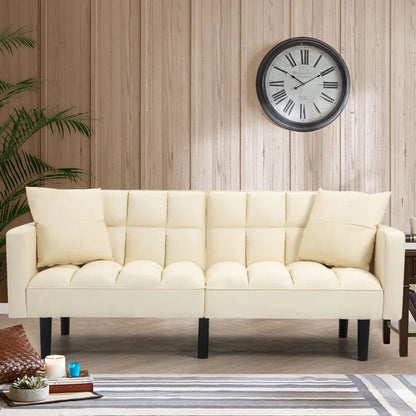 Sofa Bed: 74'' Upholstered Reclining Sofa Cum Bed