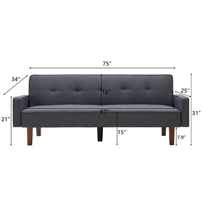 Sofa Bed: 75'' Upholstered Sleeper Sofa Cum Bed