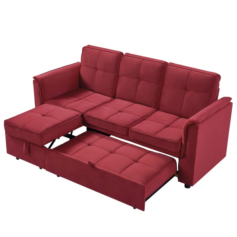 Sofa Bed: 78.2'' Upholstered L Shape Sofa Cum Bed