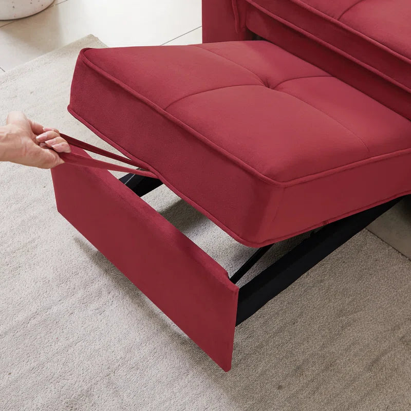 Sofa Bed: 78.2'' Upholstered L Shape Sofa Cum Bed