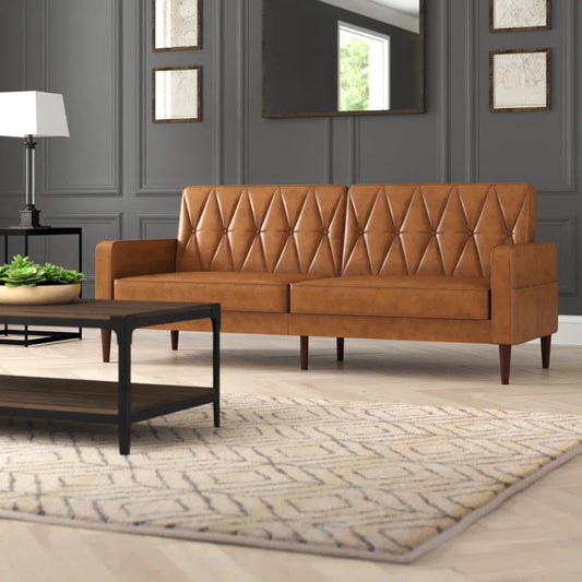 Sofa Bed: 79.4'' Leather Sofa Cum Bed