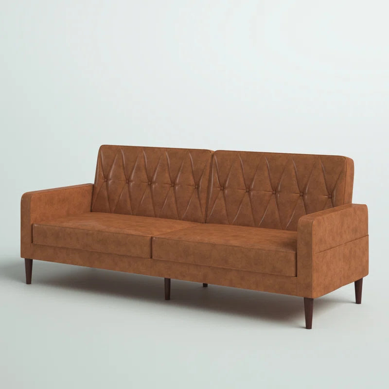 Sofa Bed: 79.4'' Leather Sofa Cum Bed