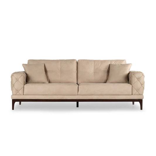 Sofa Bed: 86.6'' Leather Convertible Sofa Cum Bed