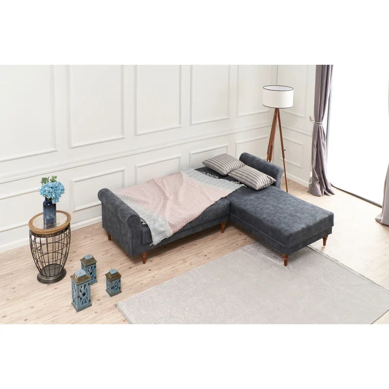 Sofa Bed: 89'' Upholstered L Shape Sofa Cum Bed